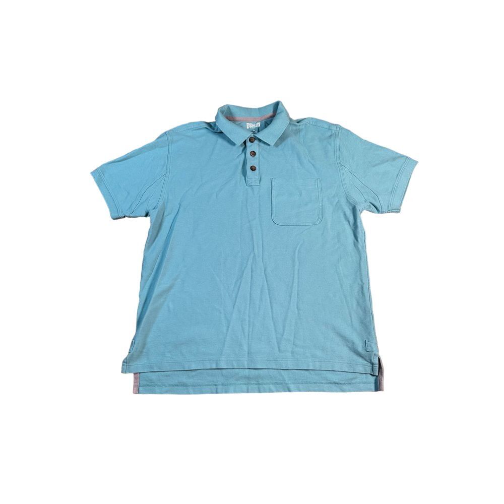 Duluth Trading Co. Men's Classic Cotton Polo Shirt Casual Short Sleeve blue sz M